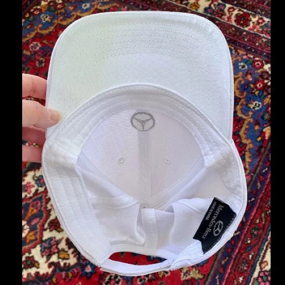 NEW MERCEDES BENZ WHITE HIGH PROFILE TRUCKER BASEBALL CAP HAT GRAY EMBROIDERY OS - Picture 6 of 8